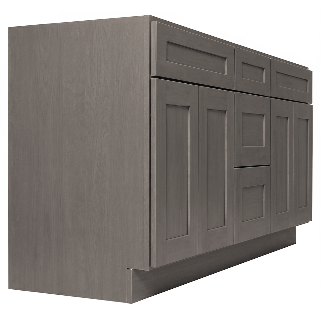 RTA Pebble Grain Shaker 72" Freestanding Bathroom Vanity 3-Drawer Combo Base