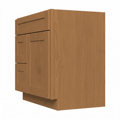 RTA Warm Timber Shaker 30" Freestanding Bathroom Vanity 2-Drawer Left Combo Base
