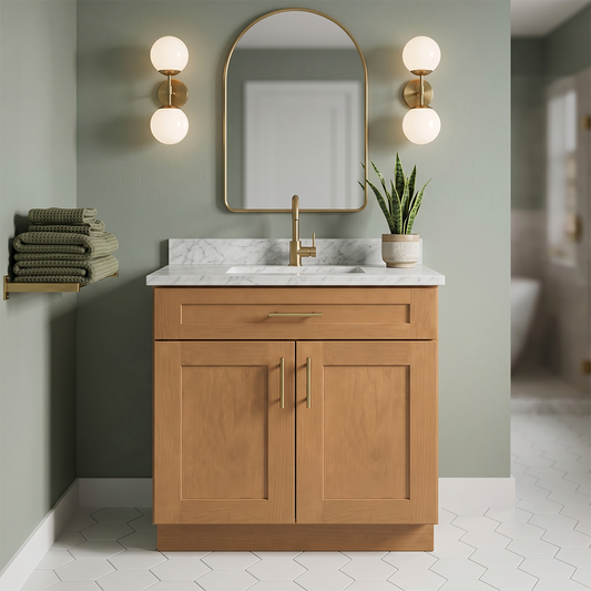 RTA Warm Timber Shaker 30" Freestanding Bathroom Vanity Sink Base