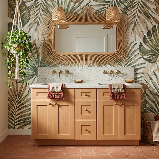 RTA Warm Timber Shaker 60" Freestanding Bathroom Vanity 3-Drawer Combo Base