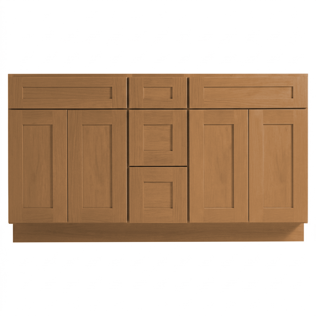 RTA Warm Timber Shaker 60" Freestanding Bathroom Vanity 3-Drawer Combo Base