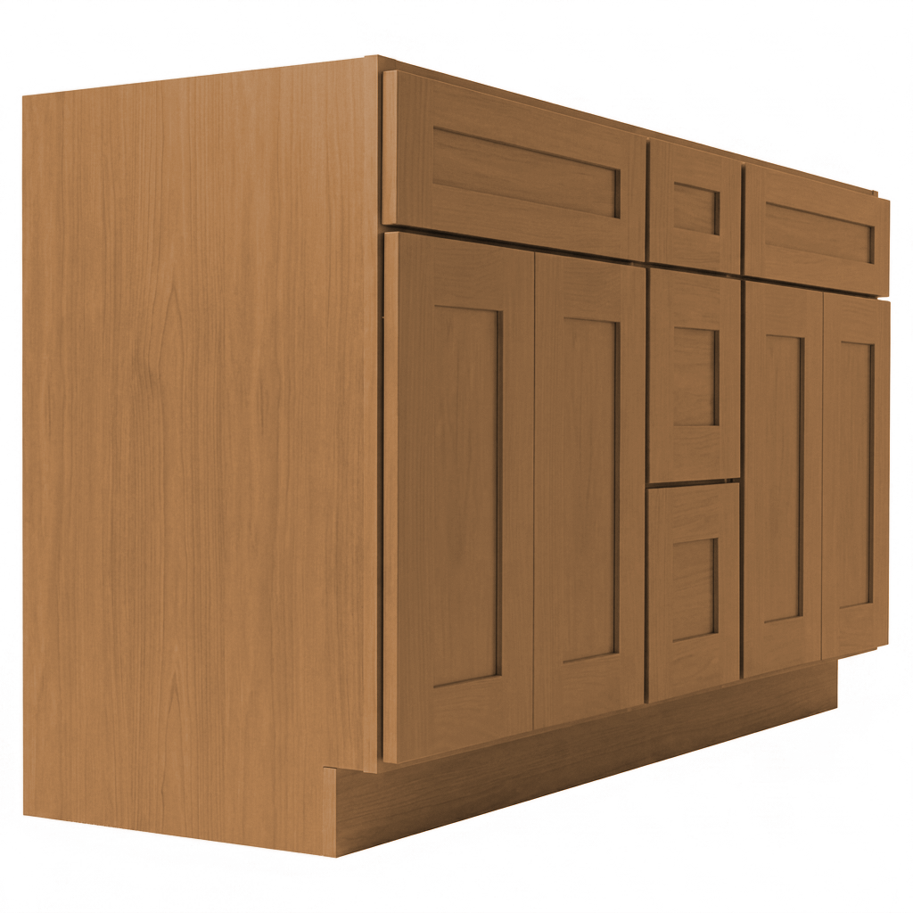 RTA Warm Timber Shaker 60" Freestanding Bathroom Vanity 3-Drawer Combo Base