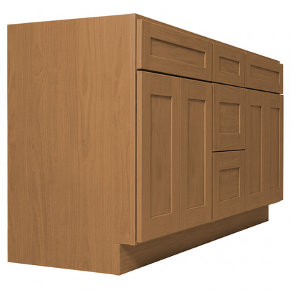 RTA Warm Timber Shaker 72" Freestanding Bathroom Vanity 3-Drawer Combo Base