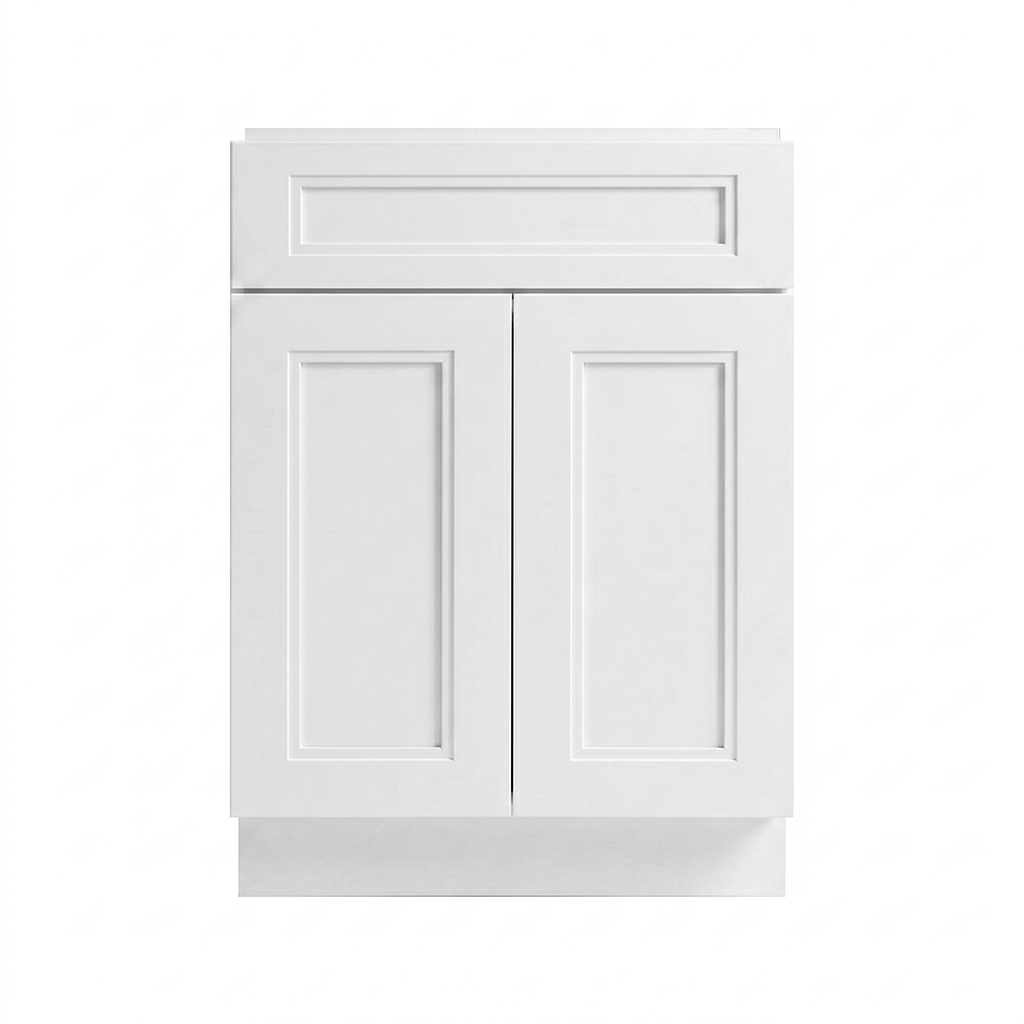 RTA White Double Shaker 24" Freestanding Bathroom Vanity Sink Base