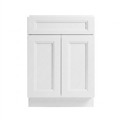 RTA White Double Shaker 24" Freestanding Bathroom Vanity Sink Base