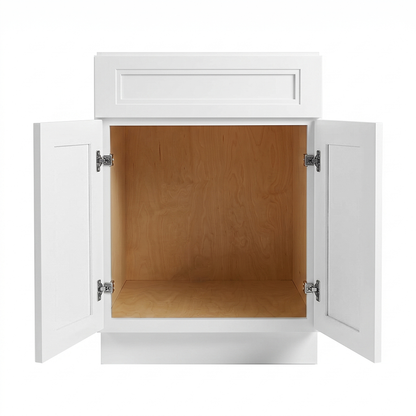 RTA White Double Shaker 24" Freestanding Bathroom Vanity Sink Base
