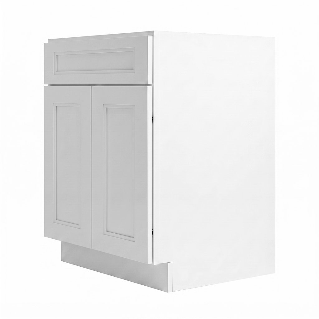 RTA White Double Shaker 24" Freestanding Bathroom Vanity Sink Base