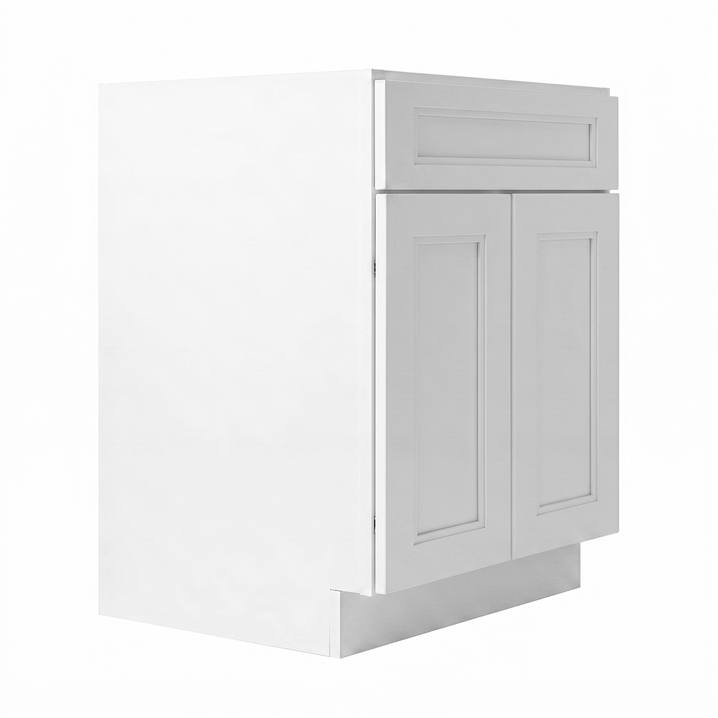 RTA White Double Shaker 24" Freestanding Bathroom Vanity Sink Base