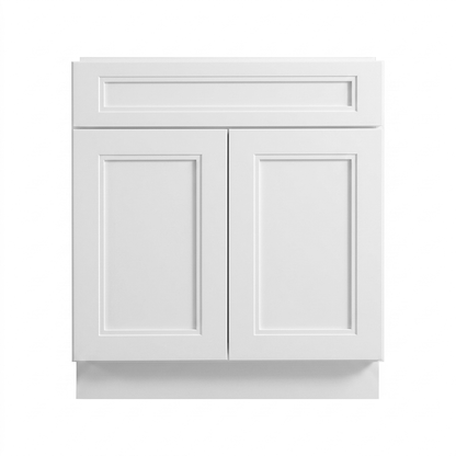 RTA White Double Shaker 30" Freestanding Bathroom Vanity Sink Base