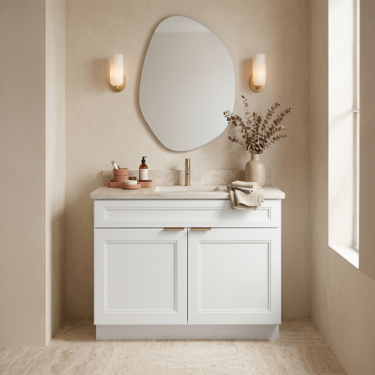RTA White Double Shaker 36" Freestanding Bathroom Vanity Sink Base