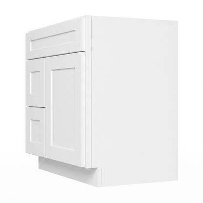 RTA White Shaker 30" Freestanding Bathroom Vanity 2-Drawer Left Combo Base