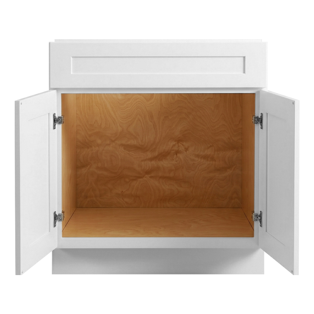 RTA White Shaker 30" Freestanding Bathroom Vanity Sink Base