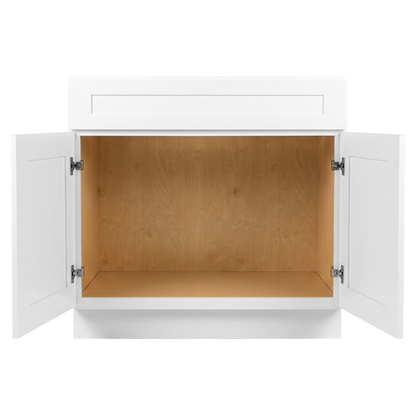 RTA White Shaker 36" Freestanding Bathroom Vanity Sink Base