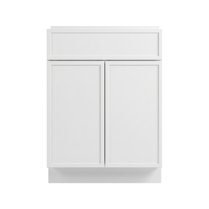 RTA White Slim Shaker 24" Freestanding Bathroom Vanity Sink Base