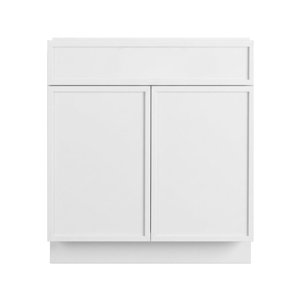RTA White Slim Shaker 30" Freestanding Bathroom Vanity Sink Base