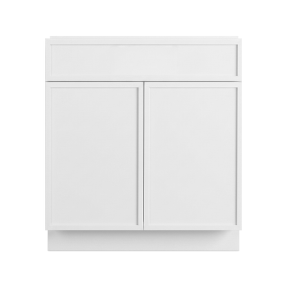 RTA White Slim Shaker 30" Freestanding Bathroom Vanity Sink Base