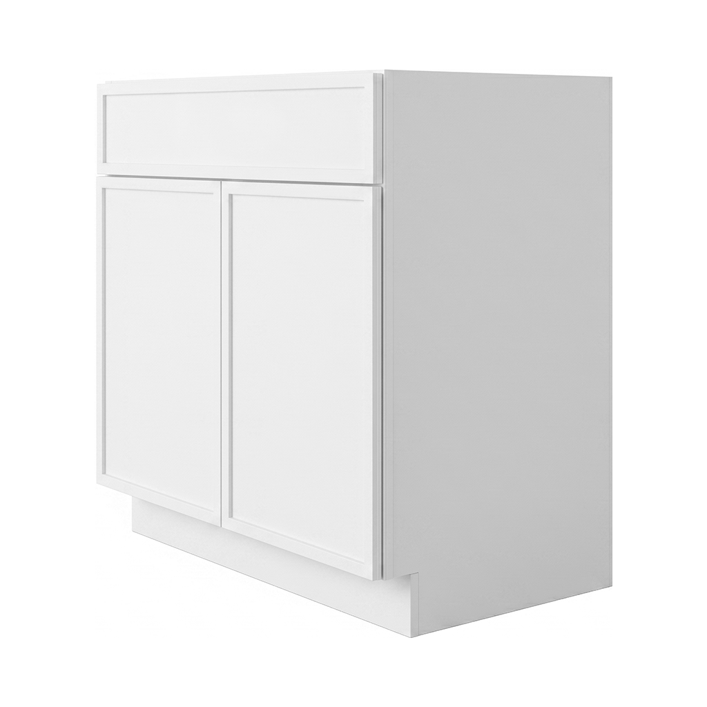 RTA White Slim Shaker 30" Freestanding Bathroom Vanity Sink Base