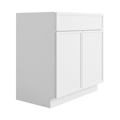 RTA White Slim Shaker 30" Freestanding Bathroom Vanity Sink Base