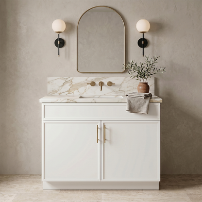 RTA White Slim Shaker 36" Freestanding Bathroom Vanity Sink Base