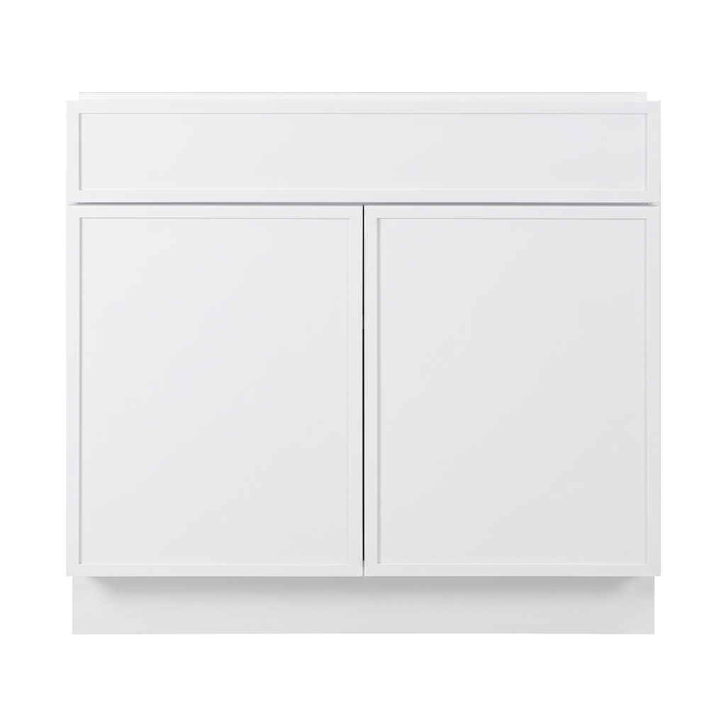 RTA White Slim Shaker 36" Freestanding Bathroom Vanity Sink Base