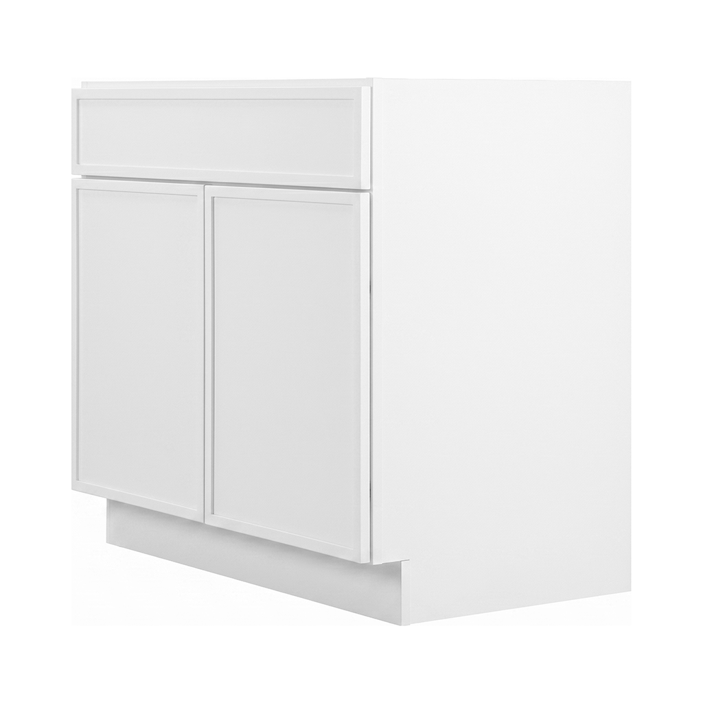 RTA White Slim Shaker 36" Freestanding Bathroom Vanity Sink Base