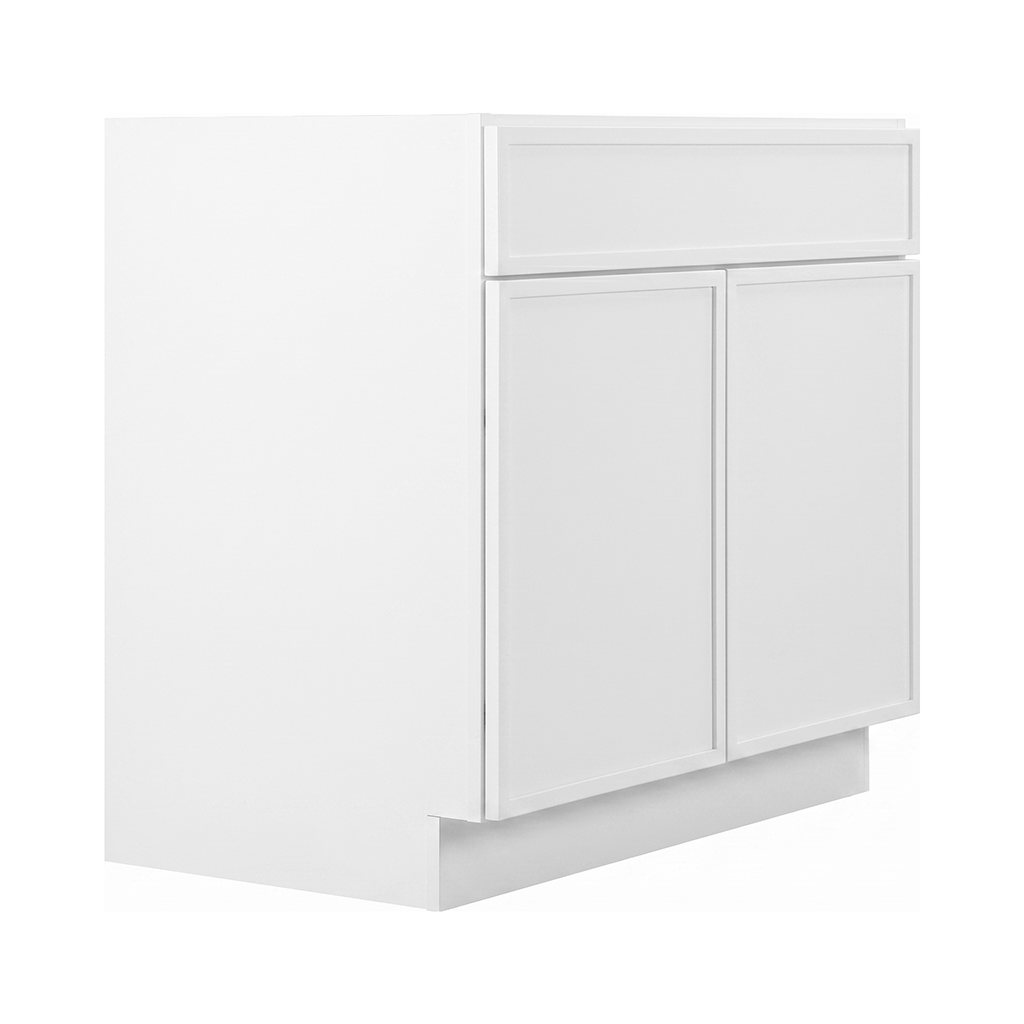 RTA White Slim Shaker 36" Freestanding Bathroom Vanity Sink Base