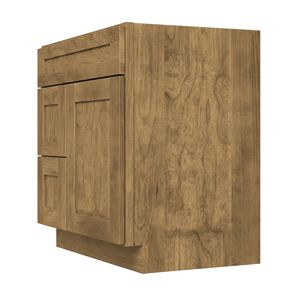 RTA Woodland Shaker 30" Freestanding Bathroom Vanity 2-Drawer Left Combo Base