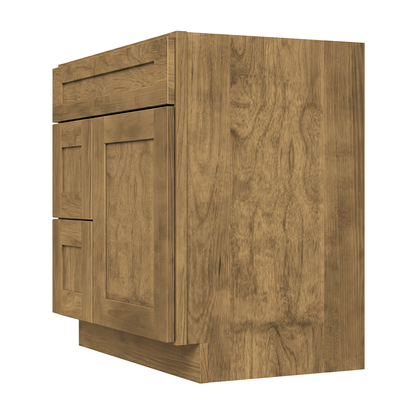 RTA Woodland Shaker 30" Freestanding Bathroom Vanity 2-Drawer Left Combo Base
