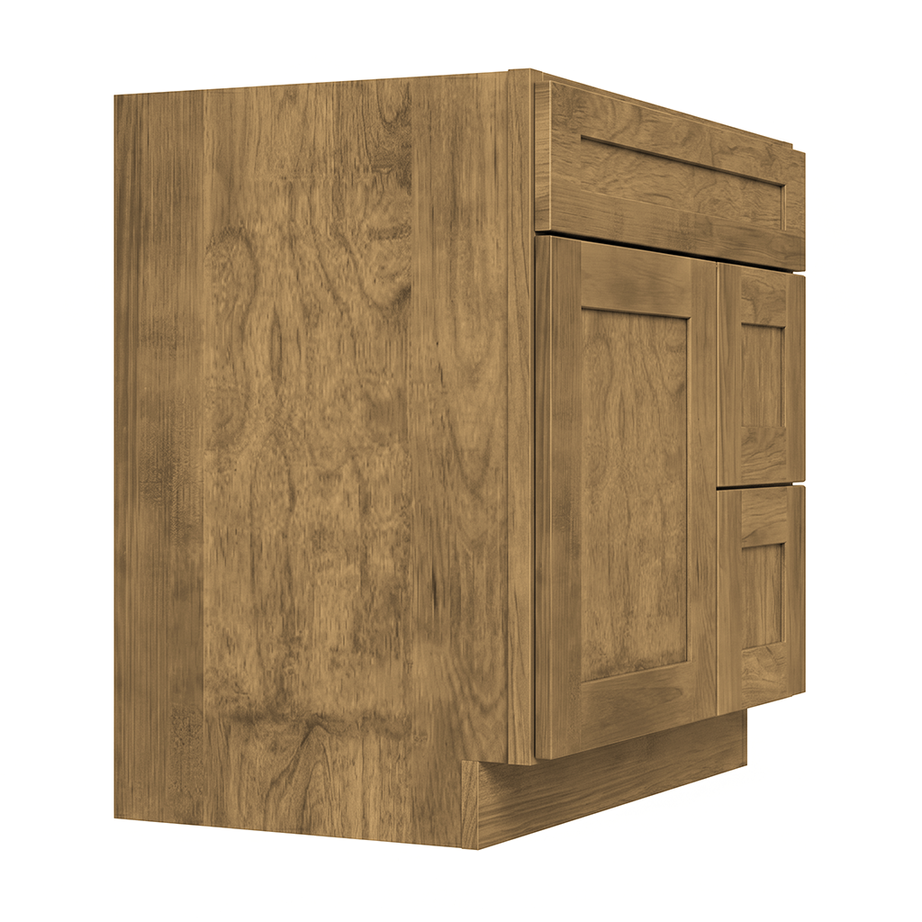 RTA Woodland Shaker 30" Freestanding Bathroom Vanity 2-Drawer Right Combo Base