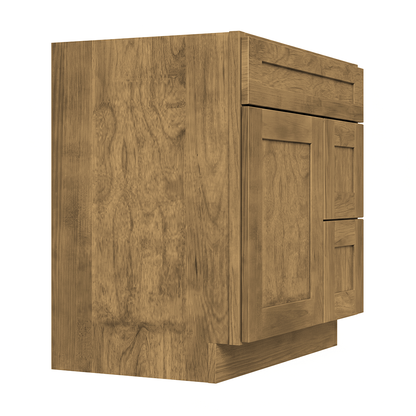RTA Woodland Shaker 30" Freestanding Bathroom Vanity 2-Drawer Right Combo Base