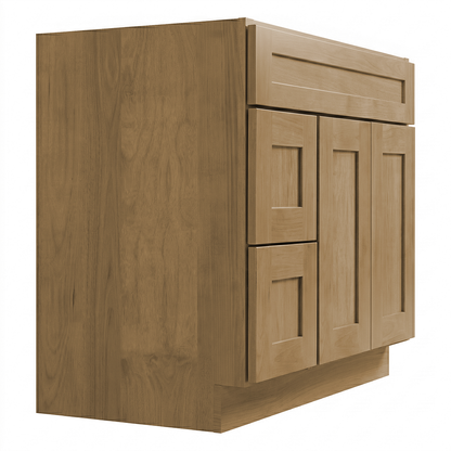 RTA Woodland Shaker 36" Freestanding Bathroom Vanity 2-Drawer Left Combo Base