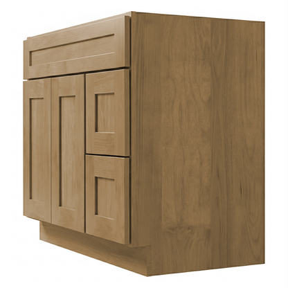 RTA Woodland Shaker 36" Freestanding Bathroom Vanity 2-Drawer Right Combo Base