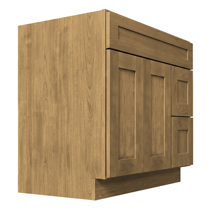 RTA Woodland Shaker 36" Freestanding Bathroom Vanity 2-Drawer Right Combo Base