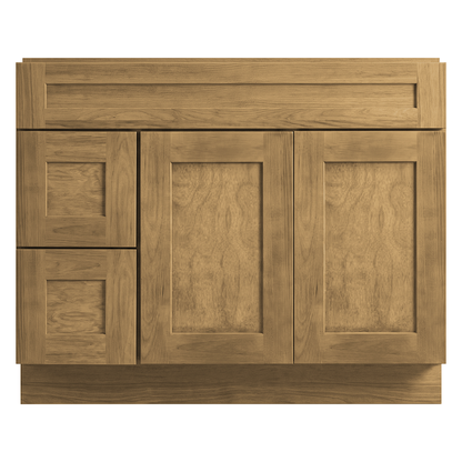 RTA Woodland Shaker 42" Freestanding Bathroom Vanity 2-Drawer Left Combo Base