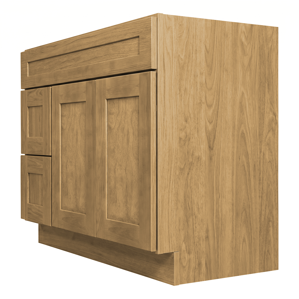 RTA Woodland Shaker 42" Freestanding Bathroom Vanity 2-Drawer Left Combo Base