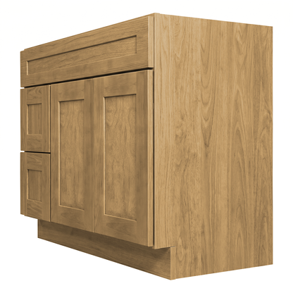 RTA Woodland Shaker 42" Freestanding Bathroom Vanity 2-Drawer Left Combo Base