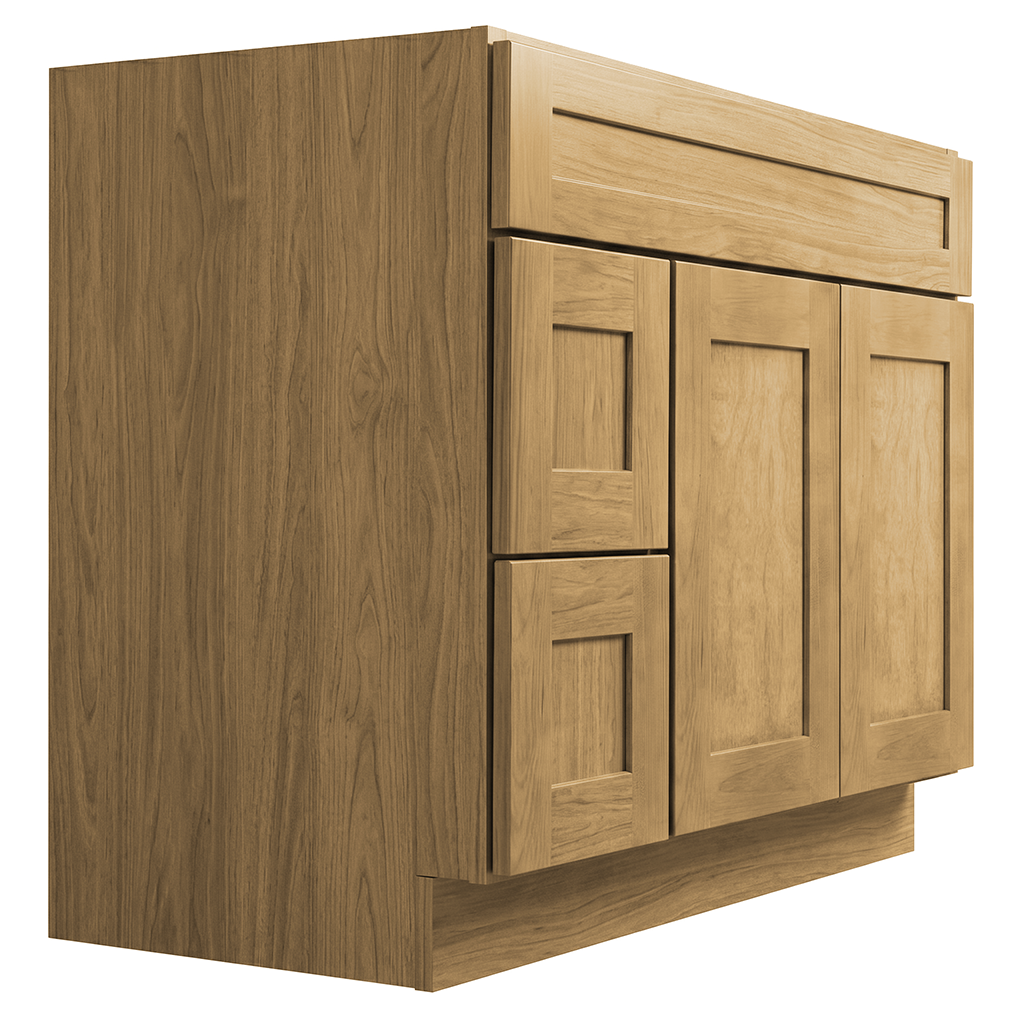 RTA Woodland Shaker 42" Freestanding Bathroom Vanity 2-Drawer Left Combo Base