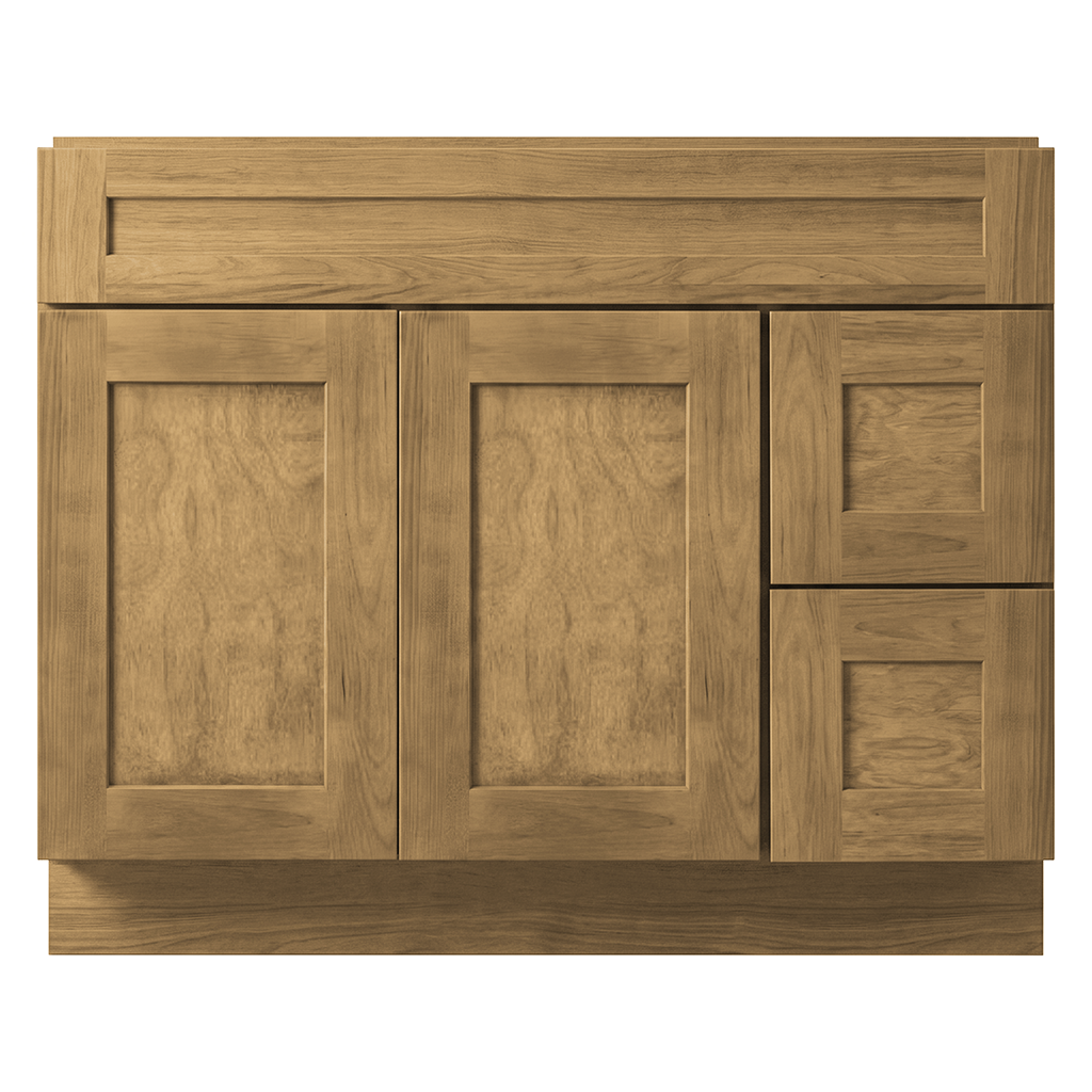 RTA Woodland Shaker 42" Freestanding Bathroom Vanity 2-Drawer Right Combo Base