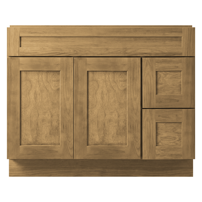 RTA Woodland Shaker 42" Freestanding Bathroom Vanity 2-Drawer Right Combo Base