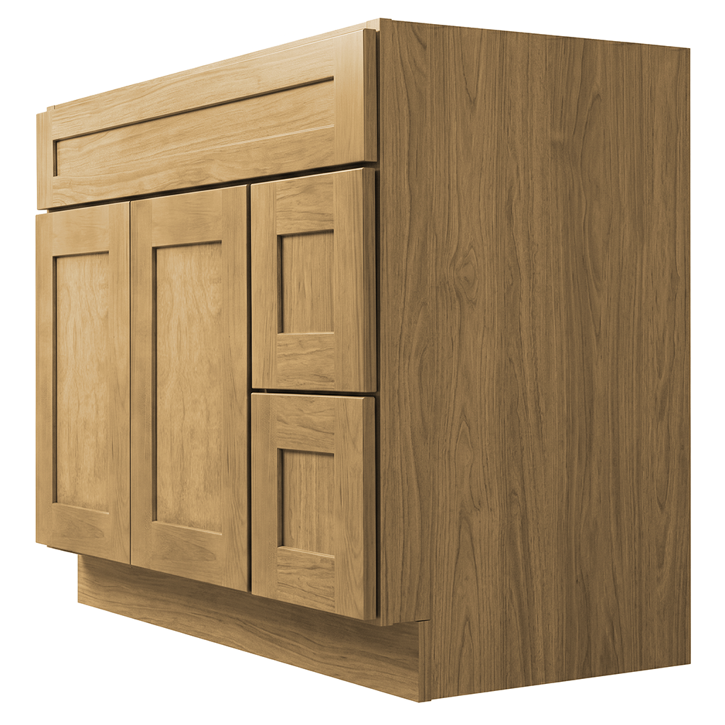 RTA Woodland Shaker 42" Freestanding Bathroom Vanity 2-Drawer Right Combo Base