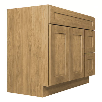 RTA Woodland Shaker 42" Freestanding Bathroom Vanity 2-Drawer Right Combo Base