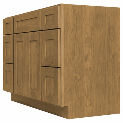 RTA Woodland Shaker 48" Freestanding Bathroom Vanity 6-Drawer Combo Base