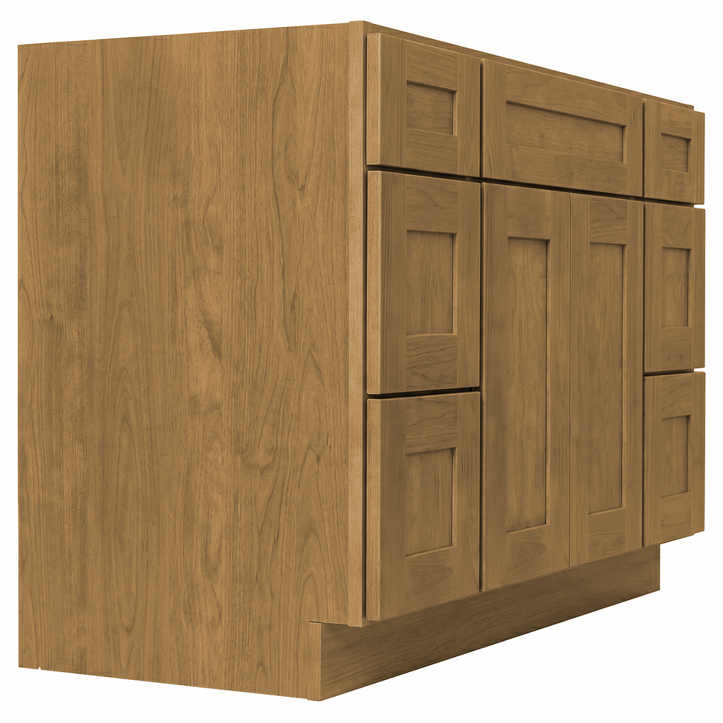 RTA Woodland Shaker 48" Freestanding Bathroom Vanity 6-Drawer Combo Base