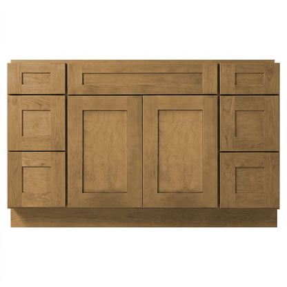 RTA Woodland Shaker 54" Freestanding Bathroom Vanity 6-Drawer Combo Base