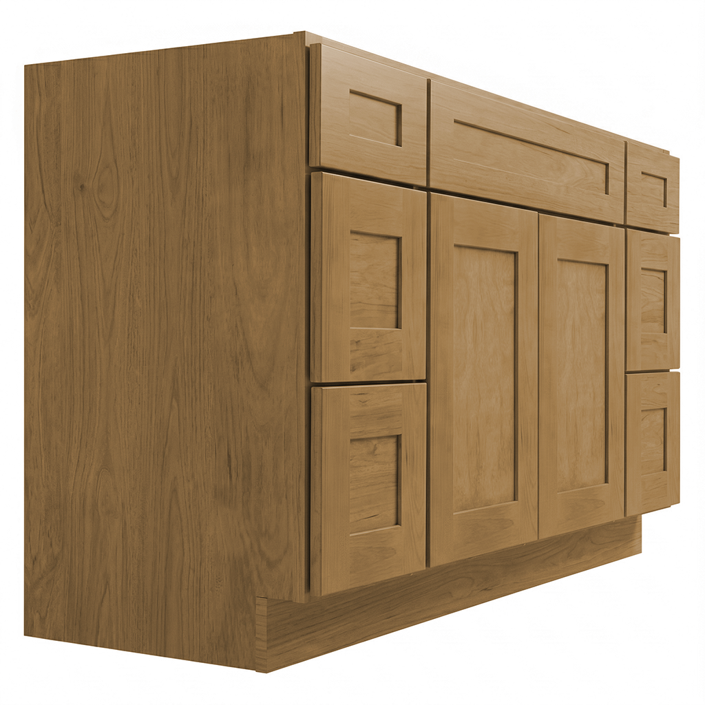 RTA Woodland Shaker 54" Freestanding Bathroom Vanity 6-Drawer Combo Base