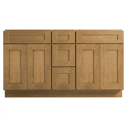 RTA Woodland Shaker 60" Freestanding Bathroom Vanity 3-Drawer Combo Base
