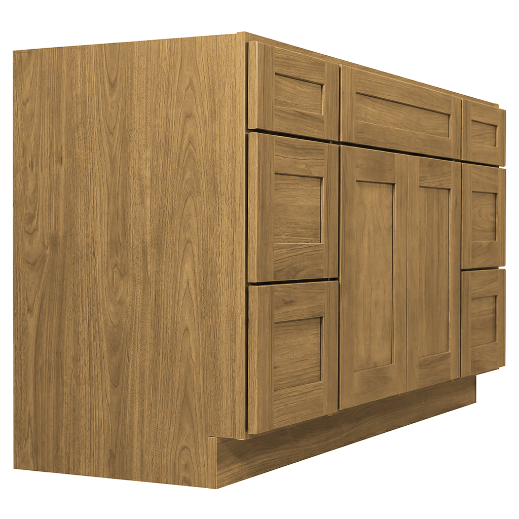 RTA Woodland Shaker 60" Freestanding Bathroom Vanity 6-Drawer Combo Base