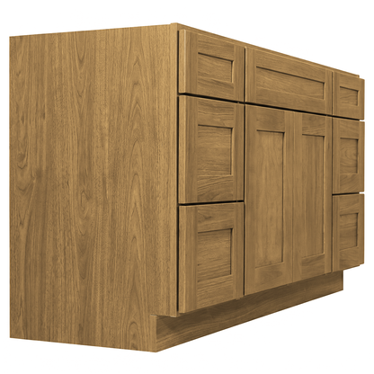 RTA Woodland Shaker 60" Freestanding Bathroom Vanity 6-Drawer Combo Base