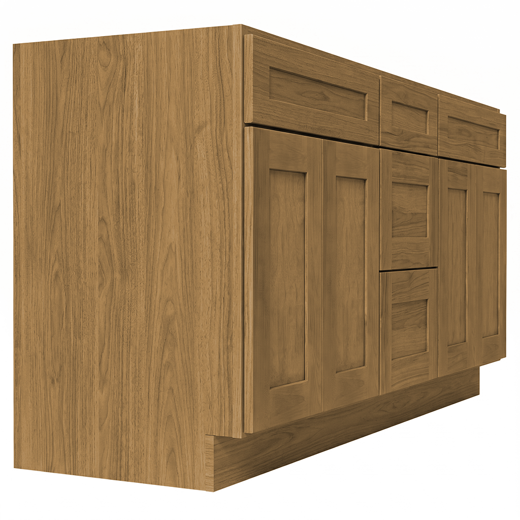 RTA Woodland Shaker 72" Freestanding Bathroom Vanity 3-Drawer Combo Base