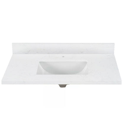White Carrara Engineered Marble Vanity Top